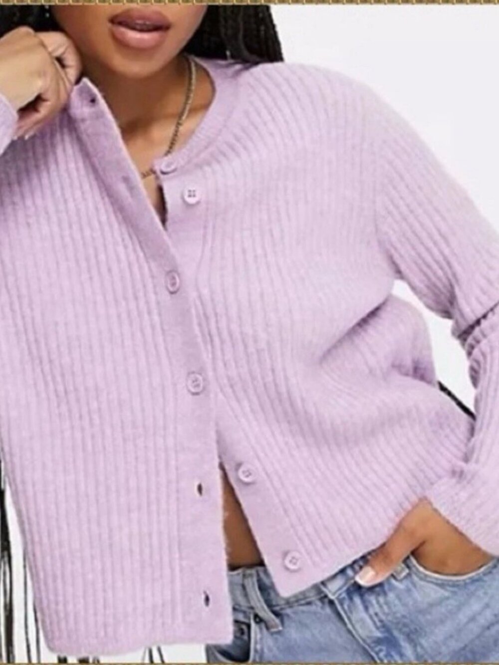 ASOS V-neck Purple Knit Cardigan Size 4